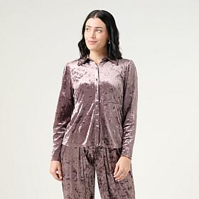 G by Giuliana Knit Velvet Peplum Shirt