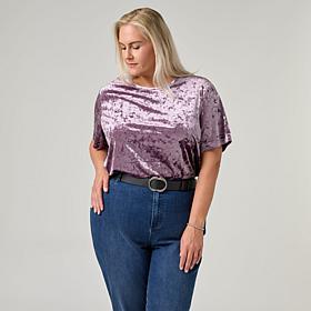 G by Giuliana Knit Velvet Tee