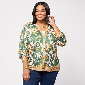 G by Giuliana Printed Knit Cardigan