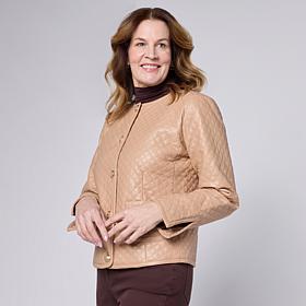 G by Giuliana Quilted Faux Leather Jacket