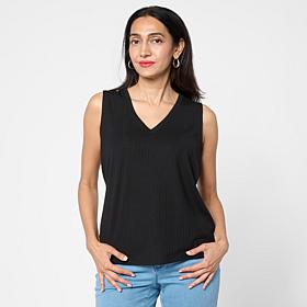 G by Giuliana Ribbed Knit V-Neck Tank