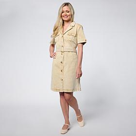 G by Giuliana Short Sleeve Denim Safari Dress