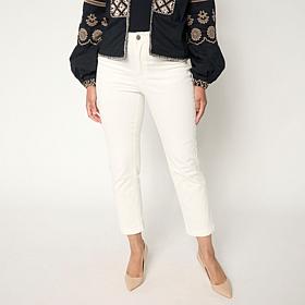 G by Giuliana Stretch Denim Straight-Leg Cropped Jean