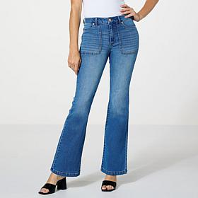 G by Giuliana Stretch EcoChic Denim High-Rise Flared-Leg Jean