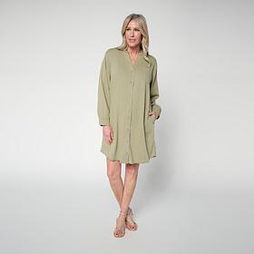 G by Giuliana Tencel Button-Front Dress