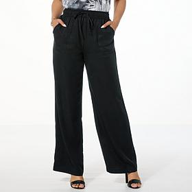 G by Giuliana Woven Tencel Wide-Leg Pant