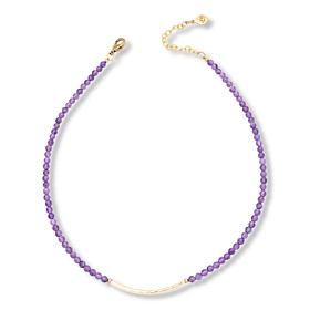 GemHues 16-13/16" Bronze Gemstone Bead Bar Necklace