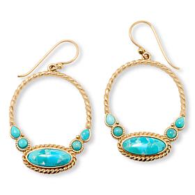 GemHues Gemstone Bronze Rope Detail Hoop Earringss