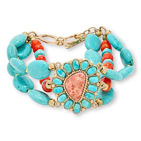 GemHues Multi Stone Southwestern-Inspired Statement Bracelett