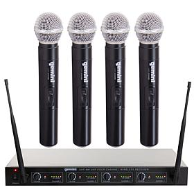Gemini Sound UHF-04M Quad Handheld UHF Wireless Microphone System