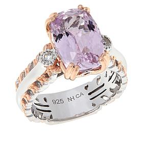 Gems by Michael Sterling Silver Pink Kunzite and White Zircon Ring