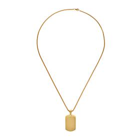 Geoffrey Beene 0.03ctw Cubic Zirconia Dog Tag Pendant Necklace