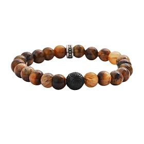 Geoffrey Beene Chinese Good Fortune Agate Beaded Stretch Bracelet