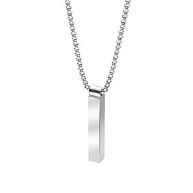 Geoffrey Beene Men's Stainless Steel Polished Vertical Bar Necklace