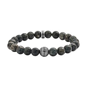 Geoffrey Beene Stainless Steel Colored Bead Stretch Bracelet