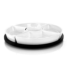 Gibson Elite Gracious Dinning 6-Piece Stoneware Serving Set with Tray