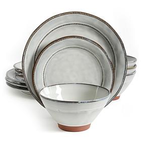 Gibson Home Elite Earth Heart 12-piece Dinnerware Set in White