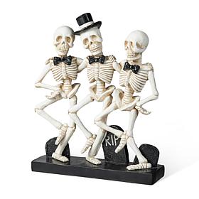 Glitzhome 10.50'' Halloween Polyresin Dancing Skeleton Table Decor