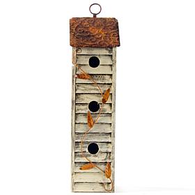 Glitzhome 18" Distressed Solid Wood Window Shutter Birdhouse