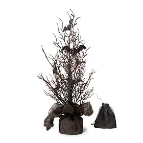 Glitzhome 20in.H Halloween Lighted Bats Table Tree Décor