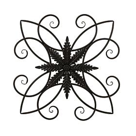 Glitzhome 20"L Clematis Pattern Iron Scroll Outdoor Wall Decor