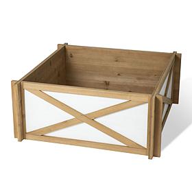 Glitzhome 27.5" Natural and White Wooden Tree Collar