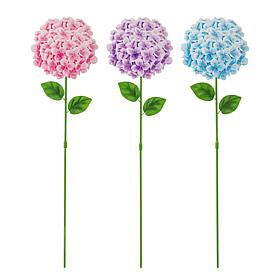 Glitzhome 3-Piece Hydrangea Garden Stakes with Wall Decor Option