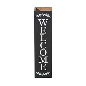 Glitzhome 30" Double Sided Solid Wood Box Porch "Welcome" Sign