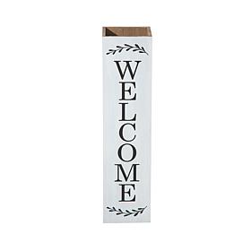 Glitzhome 30" Double Sided Solid Wood Box Porch "Welcome" Sign