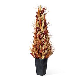 Glitzhome 38"H Fall Multi-Colored Sorghum Porch Tree