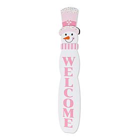 Glitzhome 42"H Christmas Wood Double Sided Snowman Porch Leaner