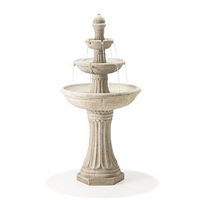 Glitzhome 47.2"H Oversized Sand Beige Terrazzo Pedestal Polyresin 
