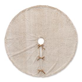 Glitzhome 48in. D Faux Rabbit Fur Christmas Tree Skirt