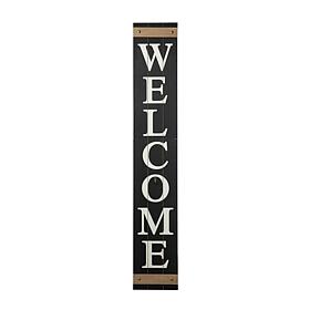 Glitzhome 60" Wooden Welcome Porch Sign w/4 Interchangeable Wreaths