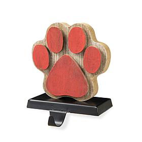 Glitzhome 6.25in. H Wooden and Metal Paw Stocking Holder