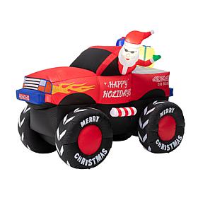 Glitzhome 7' Inflatable Santa Claus on Off-Road Pick-Up Truck