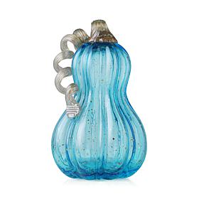 Glitzhome 8.5in. H Blue Glass Gourd