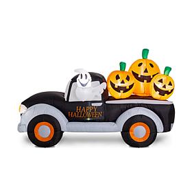 Glitzhome 8FT Lighted Inflatable Truck with Jack-O-Lantern Pumpkins
