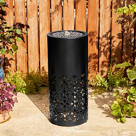 Glitzhome Metal Cutout Pattern Outdoor Fountain w/ Pump and LED Light