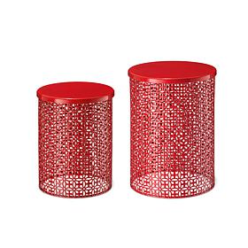 Glitzhome Metal Garden Stools/ Planter Stands/ Accent Tables Set of 2