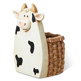 Glitzhome MGO Cute Cow Statue Planter