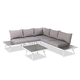 Glitzhome Outdoor Aluminum Sectional Sofa Set with Cushions - 6 Piece