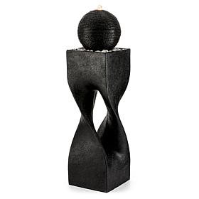 Glitzhome Oversized Modern Geometric Outdoor Fountain with LED Light