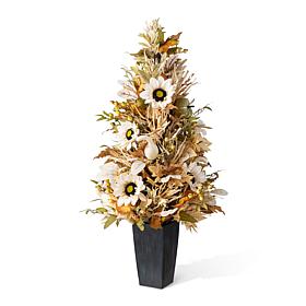 Glizthome 36"H Fall Neutral Sunflower, Pumpkin and Leaf Porch Tree