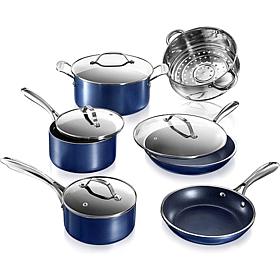 Granitestone Blue 10-Piece Nonstick Pots and Pans Cookware Set