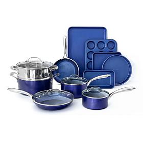 Granitestone Blue 15pc Nonstick Pots & Pans Cookware and Bakeware Set