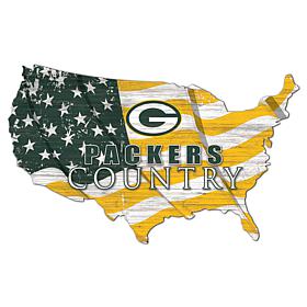 Green Bay Packers USA Shape Flag Cutout 
