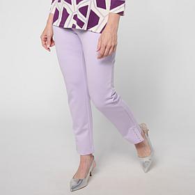 Grey by Jhoan Sebastian Double Knit Ankle Pant with Metal Studs