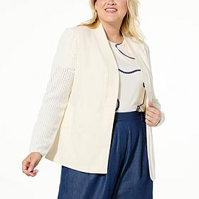 GREY by Jhoan Sebastian Grey Crochet Sleeve Blazer