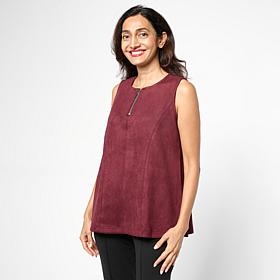 Grey by Jhoan Sebastian Grey Faux Suede Top